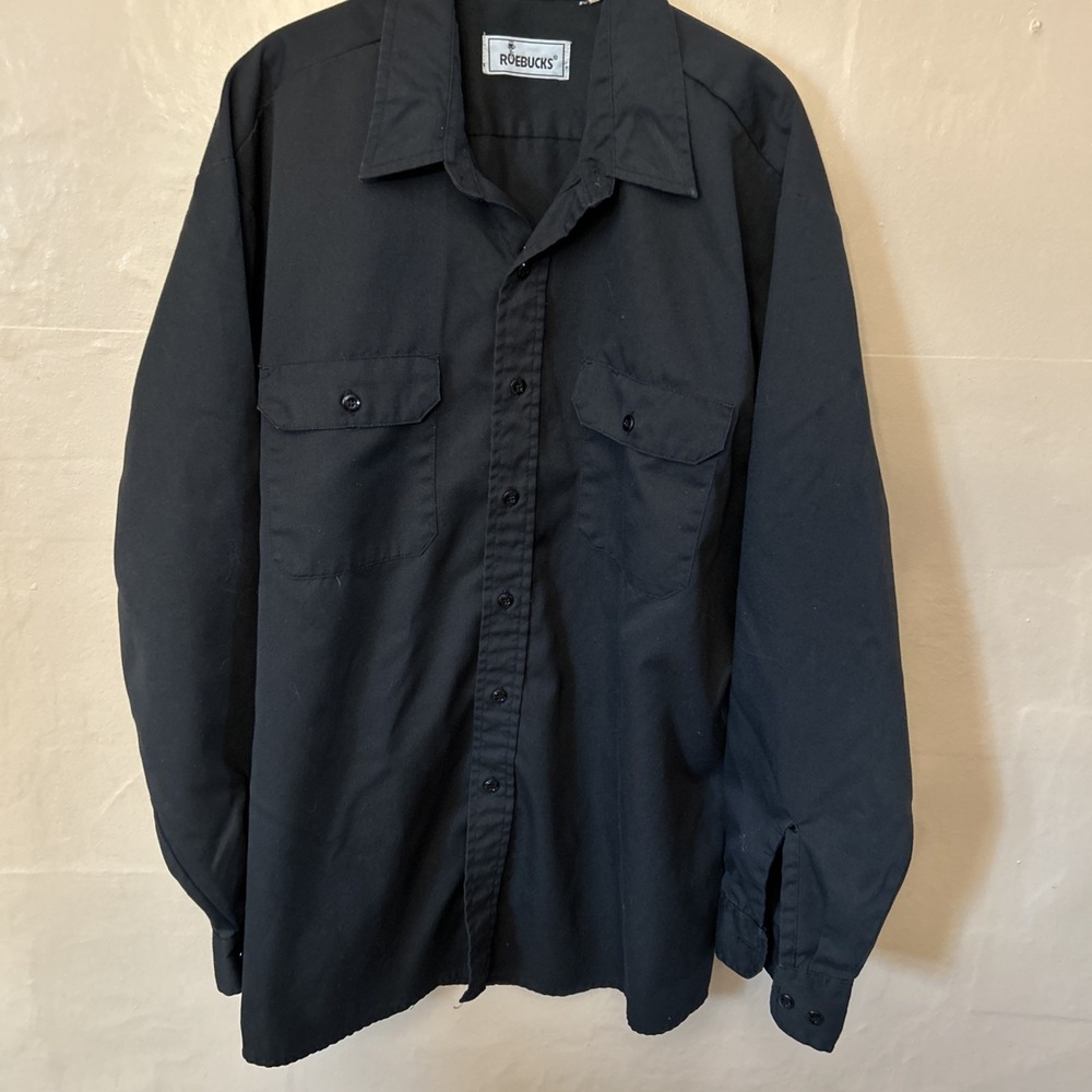 Vintage Roebucks‎ 2XL Black Work Shirt Men's